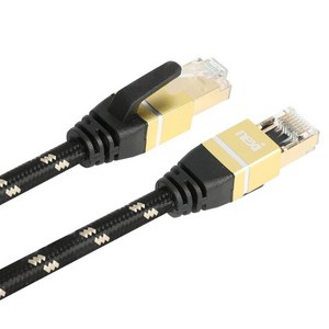 넥시 CAT7 S-FTP 파인골드 랜선 고속 인터넷 UTP 랜케이블, 1m, 블랙, 1개