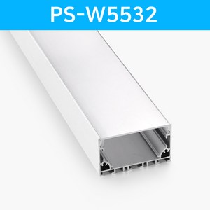 그린맥스 LED방열판 사각 화이트 PS-W5532 * LED바 프로파일 알루미늄 방열판 라인조명 모듈 스트립 간접조명 간접등, PS-W5532x1M, 1개