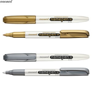 [모나미] 네임펜M 굵은글씨용 1.7mm 골드 실버, 실버 1개