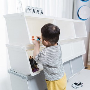 마마무드 2+2 국내생산 슬라이딩 장난감 정리함 리빙박스, 1세트, 화이트