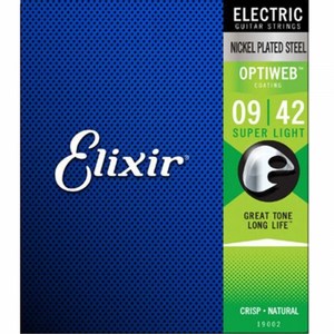 Elixir 엘릭서 일렉기타줄 009 010 011 나노웹 폴리웹 옵티웹 (게이지선택), 옵티웹 일렉스트링 009-042 슈퍼라이트, 1개