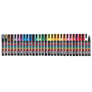 미쯔비시 유니포스카 POSCA 마카 PC-5M 낱색 개별 ALL 색상, PC-5M/화이트/01