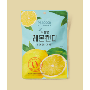 피코크 무설탕 레몬 캔디 40g, 5개, 80g