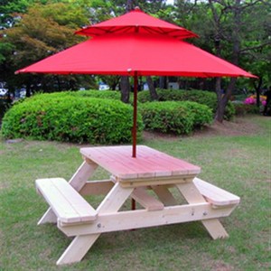 [이베스타] A형 야외원목테이블/휴게실/펜션/공원/마트/옥상/학교/음식점, 4인 무도색(4자-120cm)