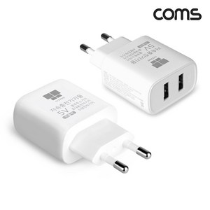 COMS 나비 12W 5V 1.2A USB 2포트 저속충전기 CY2313 CY2313, 본상품선택, 1개