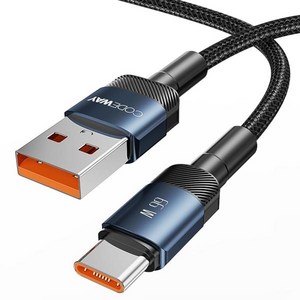 [CODEWAY] USB-A 2.0 to Type-C 66W 고속 충전케이블 TB5171-1.2M [1.2m], 1개