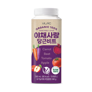 [비락] 유기농 당근비트 180mL(24팩), 24개, 180ml