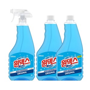 윈덱스 유리 세정제 본품 + 리필, 본품 500ml 1개 + 리필 500ml 2개, 1세트