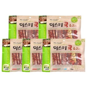 도그펜시아 미스터쿡 혼합 건조간식, 소고기맛, 300g, 5개