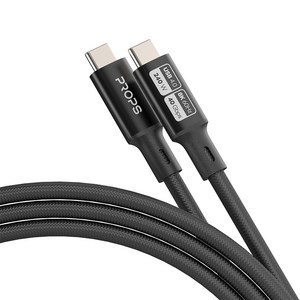 프롭스 240W 40Gbps 8K/60Hz USB4 C to C타입 PD3.1 초고속 충전 케이블, 1개, 제트 블랙, 1m