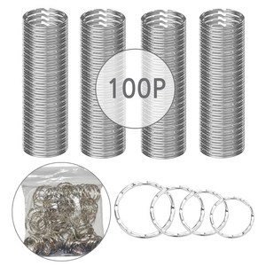 [100개 묶음] 20mm 25mm 30mm 35mm 웨이브 (물결형 열쇠고리링 100P 묶음) 키링 연결고리 키홀더 열쇠연결, 실버, 100개