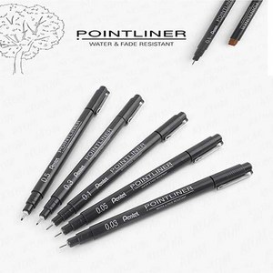 펜텔 POINTLINER 포인트라이너, 0.2mm BLACK