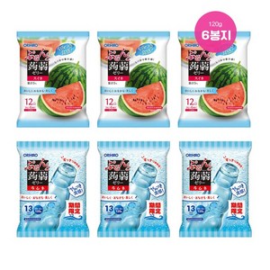 곤약젤리 수박/라무네 2가지 혼합맛 일본 오리히로, 120g, 6개