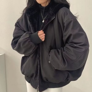 [당일 출고]**재고 없을시 쿠팡내 동일 상품명 검색** 여성용 두꺼운 따뜻한 파카 오버사이즈 양면 후드 코트 캐주얼 루즈 집업 재킷 코트