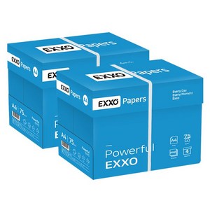 엑소(EXXO) A4 복사용지(A4용지) 75g 2BOX(4000매), 단일옵션