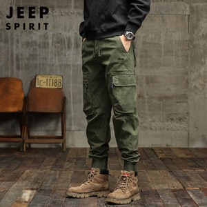 JEEP SPIRIT 지프 스피릿 남자 봄가을 카고 바지 남자조거팬츠 밴딩 멀티 포켓 카고 팬츠 JP6772+양말