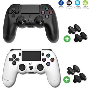 DOBE PS4 무선 컨트롤러 클론 플스4 듀얼쇼크4 호환 [스팀 PC유선 C타입 향상된배터리], 블랙, 1개