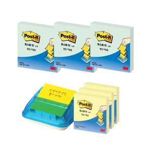 포스트잇 팝업 디스펜서 76 x 76 mm C-4214 + 팝업리필 KR330 애플민트 3p, 혼합색상, 1개