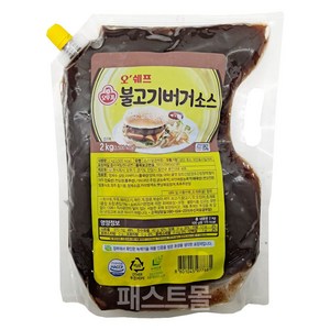 오뚜기 오쉐프 불고기버거소스, 2kg, 1개