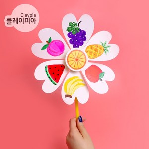 클레이피아 종이 바람개비만들기 미술교구 그리기 만들기재료, 02. 컵케이크 ACDP0102, 1개