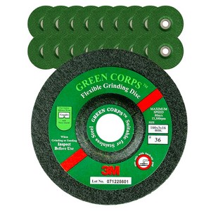 3M 푸른돌 4인치 옵셋 연마석 Green Corps Flexible Disc 20개입, 20개