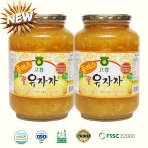 고흥특산 농협 100% 국산 벌꿀 유자차, 2kg, 2개입, 1세트, 2kg