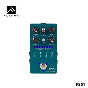 Flamma FS01 드럼 머신 및 프레이즈 루프 페달(11개 그루브 스타일 및 20분 루퍼 포함), 1개