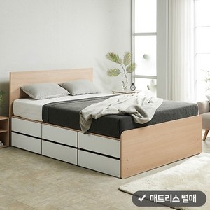 퍼즐 멀티 높은 2단서랍침대 Q (전체 서랍형) (매트 미포함) 4colors, 메이플화이트