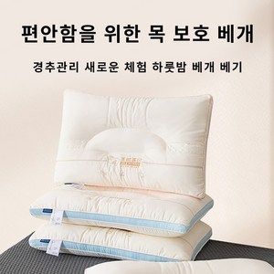 대리모 캐시미어 단백질 목 보호 베개 초유연 베개 베개 심 가정용 단일 성인 목 보호대 깊은 잠78066, 캐시미어 단백질 목베개 블루 테두리, 48x74, 캐시미어 단백질 목베개 블루 테두리, 1개