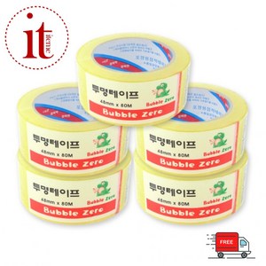 포장용 투명 OPP 박스 테이프 48mm x 80M 5개, 단품