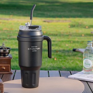 5시건 당일배송 FOOI 빅 메가 1.4L 스텐레스 대용량 텀블러 파스텔컬러 7종, 블랙, 1개