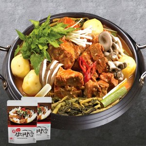 국내산 등뼈100% 무청시래기 가득 김가네 감자탕 3KG(5-6인분) 동아식품, 2개, 3kg