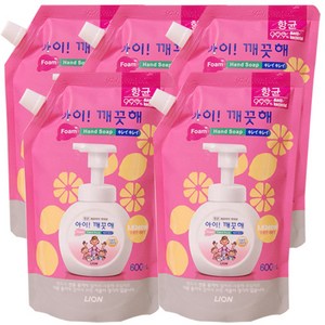 아이깨끗해 핸드워시 레몬향 리필, 600ml, 5개