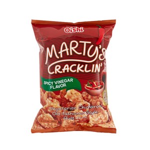 Oishi Marty's Cracklin Spicy Vinegar flavor 오이쉬 마티스 크래클링 매운 식초맛, 90g, 1개