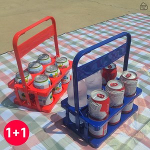 [1+1] 커피캐리어 음료트레이 테이크아웃 6구, 블랙, 블랙, 2개