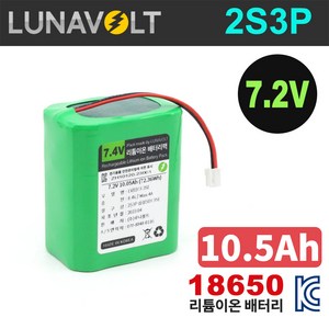 국산셀 18650 2S3P 7.3V 10 500mAh (PTC) 리튬이온 배터리팩, 2S3P/삼성셀 35E 10.5Ah 배터리 팩, 1개