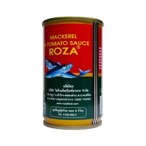 [태국] ROZA 로자 토마토 고등어 통조림 155g / Tomato Sauce Mackeel HALAL 할랄 사딘 로사, 1개