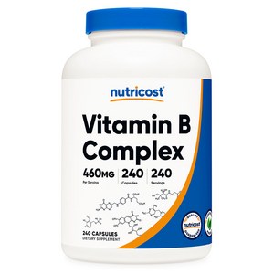 뉴트리코스트 비타민 B 컴플렉스 460mg 캡슐 240캡슐 1서빙 460mg 240회분 Vitamin B Complex Capsules [460 MG] [240 CAPS], 1개, 240정