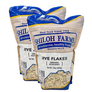 Shiloh Fams - Oganic Non GMO Rye Flakes 15 ounces - 2 Pac Shiloh Fams - 유기농 비GMO 호밀 플레이크 15온스 - 2, 1개, 425g