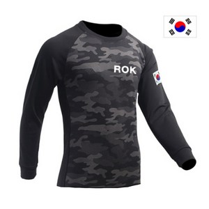 맨투맨 기모 발열 스판 검정 멀티캠 ROK 긴팔 군대 군인 로카 티셔츠