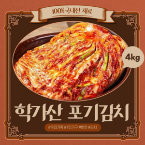 안동학가산김치 고랭지 포기김치4kg_국내산 김치_가정용, 4kg, 1개