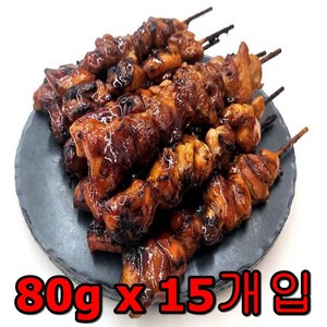 태림 숯불닭꼬치 데리야끼맛 데리야끼닭 캠핑 야외 가정용 냉동닭꼬치 1.2kg (80g x 15ea), 1개