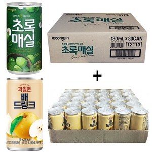 초록매실 (30캔) + 과일촌배드링크 (30캔), 1세트, 175ml