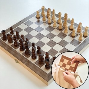 하우홈즈 접이식 고급원목자석체스게임 소형 대형 캠핑용 전용 가방 한글설명서포함 CHESS게임, 대형+전용가방, 1개