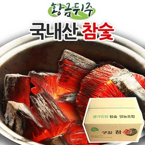 [황금뒤주] 국산 백탄 숯 바베큐 구이용 참숯 캠핑숯, 1개, 10kg