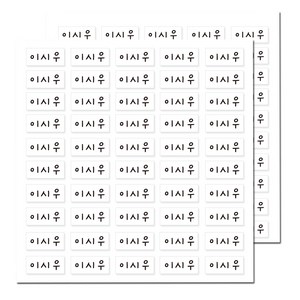 루키마켓 플렉사 이름표데코스티커 사각(가로형), 투명네임, 2개