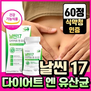 헬씨딜리버리 날씬 다이어트 엔 유산균 17종 식약청인증 제품, 1개, 60정