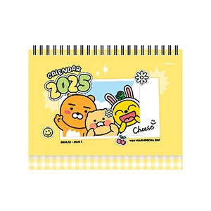 카카오프렌즈 세이치즈 2025 스몰 탁상 캘린더 - 옐로우, 옐로우(1개)