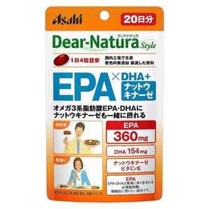 Asahi 디어 내츄라 스타일 EPA 360mg X DHA 154mg + 낫토키나아제 소프트젤, 1개