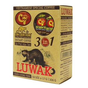 베트남 C7 con chon vang luwak 족제비 3in1 커피 (17g x18개입 x 3개), 17g, 18개입, 4개